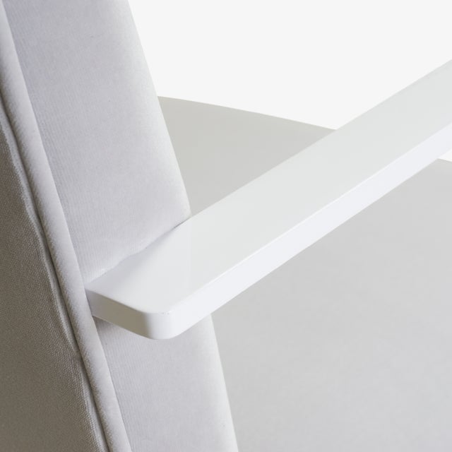 Metal Brno Flat-Bar Chairs in Dove Velvet, Lunar Gloss Frame For Sale - Image 7 of 10