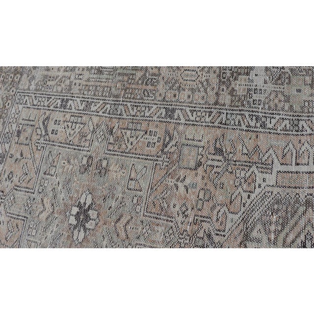 Vintage Persian Karadjeh Long Runner With Medallion Design in Natural Wool Tones For Sale - Image 12 of 12