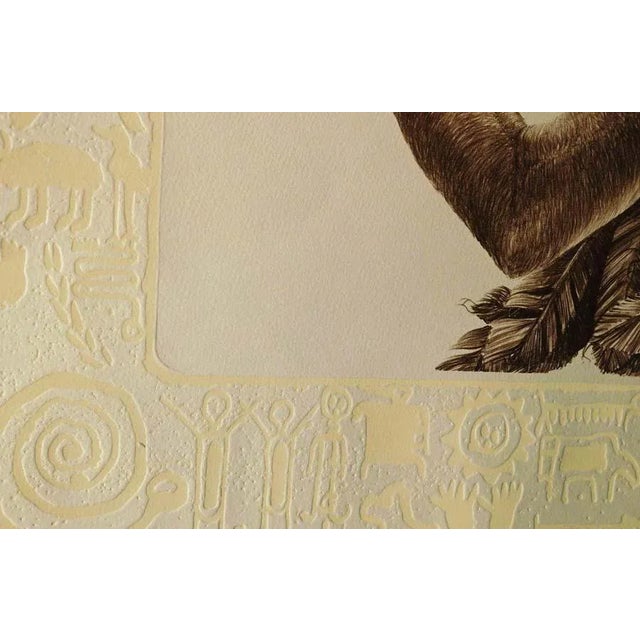 Impressionist James Rome Signed Numbered Embossed Etching Native American Themed Artwork For Sale - Image 3 of 7