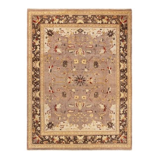Eclectic, One-of-a-Kind Hand-Knotted Area Rug - Brown, 8' 10" x 12' 2" For Sale
