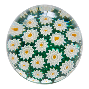 Murano Millefiori and Latticino Glass Paperweight
