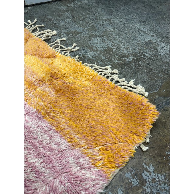 2010s 4ft 2in X 5ft 10in Benisouk Sunset Luxury Shag Rug For Sale - Image 5 of 12