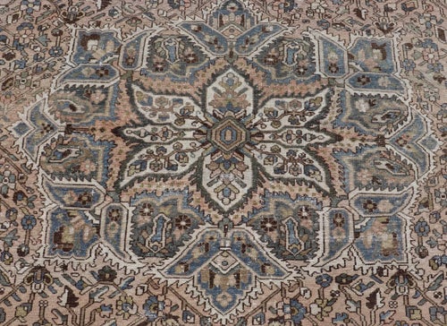 Square Antique Persian Bakhtiari Rug With Central Medallion Design Rugs