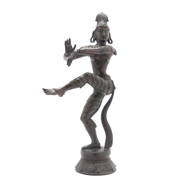 Metal Pair of Cast Bronze Tamil Nadu Panchaloha Figures of Shiva and Parvati, 1800's For Sale - Image 7 of 7