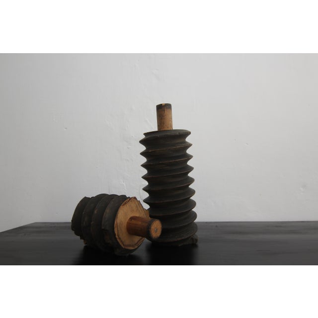 Early 20th Century Wooden Screws, 1890s, Set of 2 For Sale - Image 9 of 18