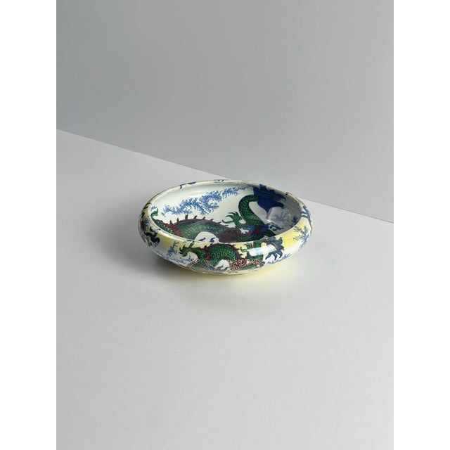 Vintage Dragon Bowl in Hand-Painted Ceramic by Frederick Rhead, 1930s For Sale - Image 6 of 10