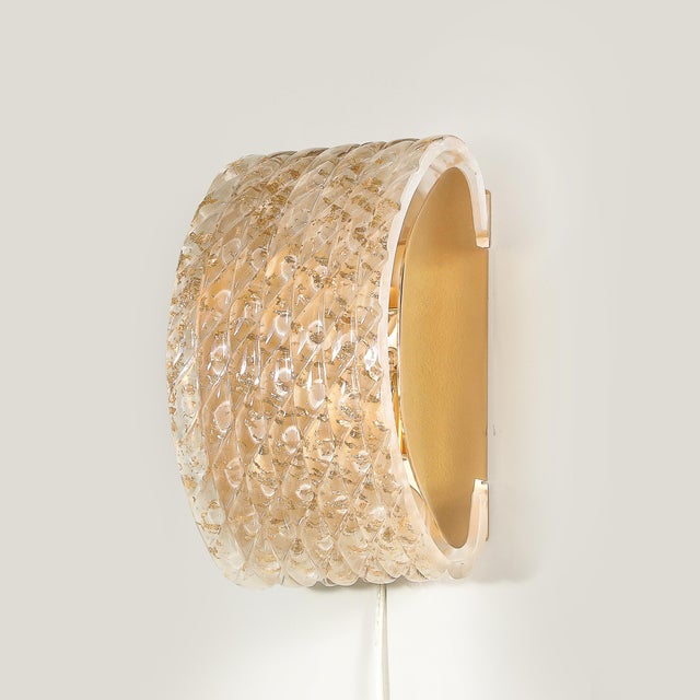 Pair of Modernist Hand-Blown Murano Braided Motif Glass Sconces W/ 24 Karat Gold For Sale - Image 14 of 18