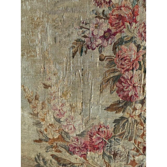 Wood Antique 19th C French Louis XV Revival Gilt Wood & Woven Tapestry Fire Screen For Sale - Image 7 of 12