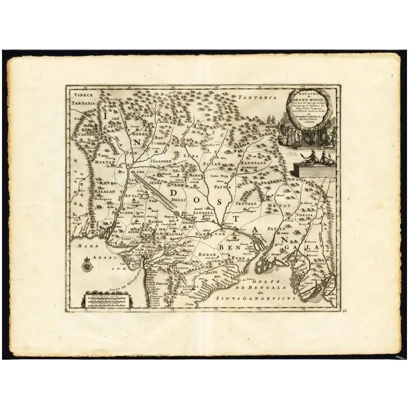 Antique Map of the Mughal Empire by Van Der Aa, 1725 | Chairish