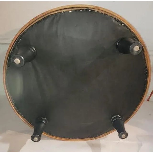 Wood 19th Century Suede Top Drum Ottoman For Sale - Image 7 of 8