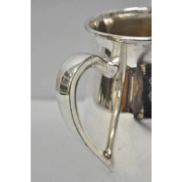 Mid 20th Century Vintage Silver Plated Copper Bulbous Lemonade Beverage Restaurant Water Pitcher For Sale - Image 5 of 11