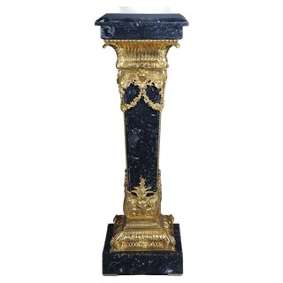 20th Century Napoleon III Style Marble Column with Bronze For Sale