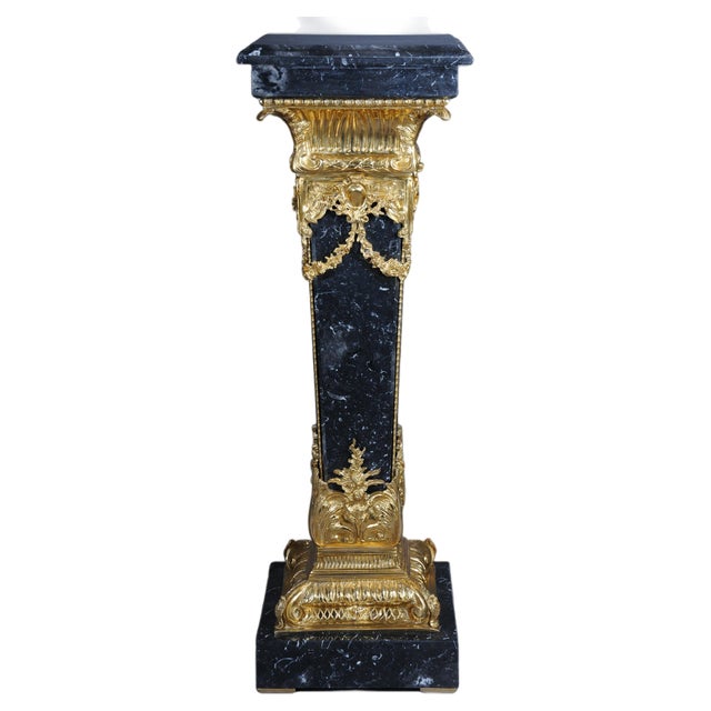 20th Century Napoleon III Style Marble Column with Bronze For Sale