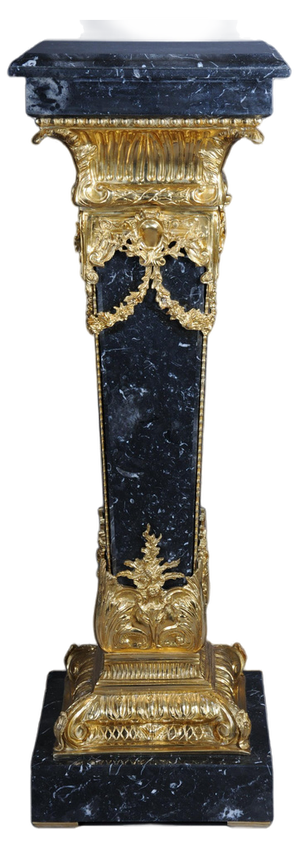 20th Century Napoleon III Style Marble Column with Bronze