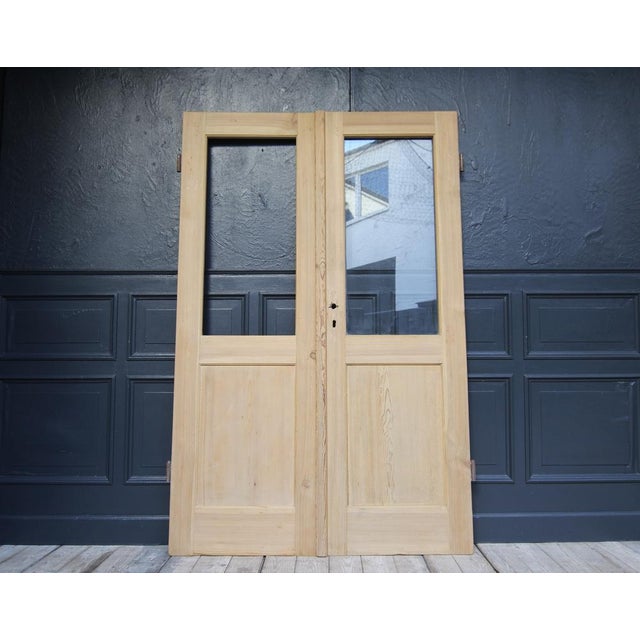 1920s Antique Double Door in Pine, 1890s For Sale - Image 5 of 18