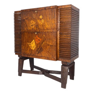 Italian Art Deco Bar Cabinet with Inlaid Doors by Colli, 1940s For Sale