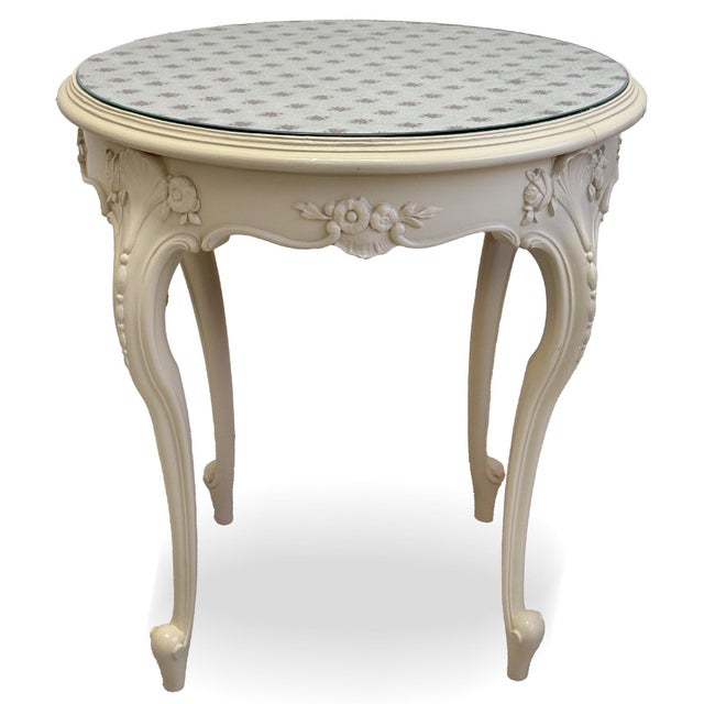 White Louis XV Revival White Round Table, 1870s For Sale - Image 8 of 8