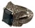 Vintage Designer Isg Large Blue Topaz Sterling Silver Ring - Sz 11 For Sale