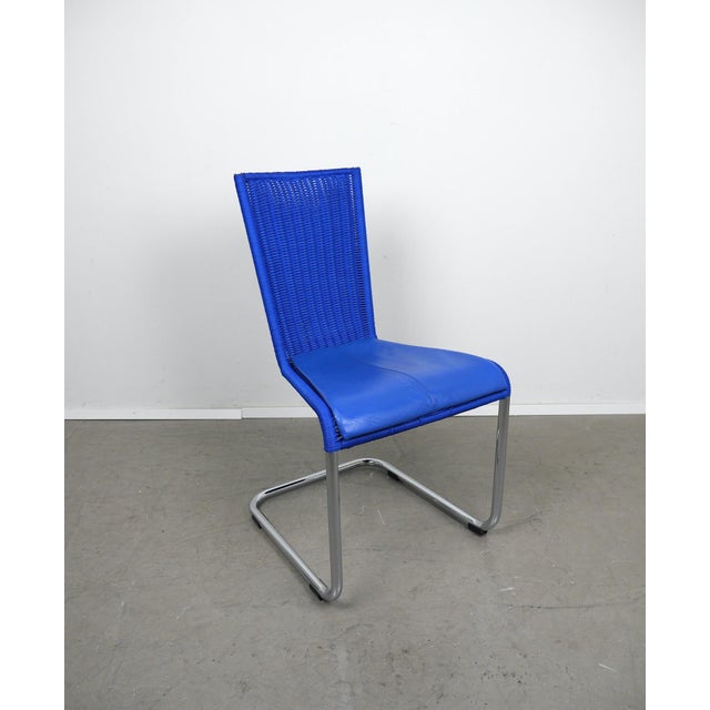 Blue B 20 Cantilever Chairs with High Back and Leather Upholstery by Mart Stam, Marcel Breuer & Jean Prouvé for Tecta, Germany, 1980s, Set of 4 For Sale - Image 11 of 18