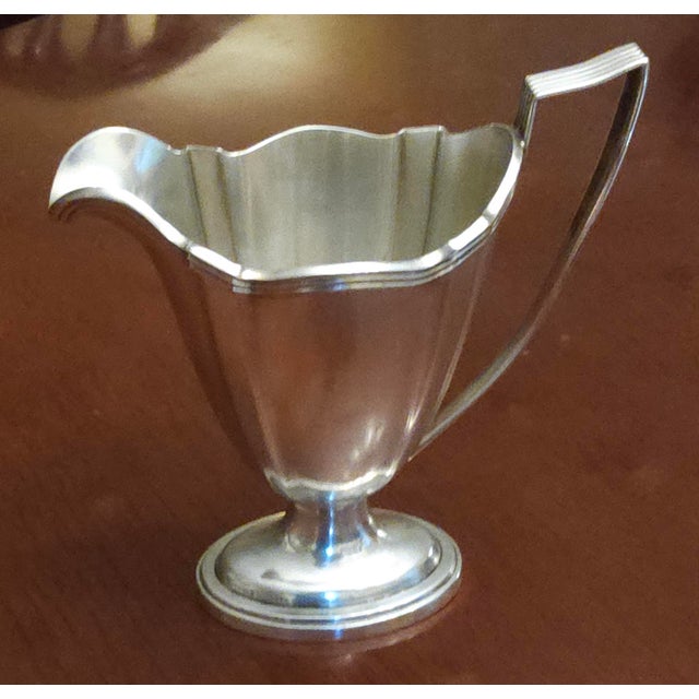 1910s Gorham 'Plymouth' Pattern Five Piece Silver Plate Tea Service - Set of 5 For Sale - Image 9 of 16