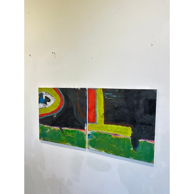Modern Abstract Diptych on Canvas For Sale - Image 11 of 12