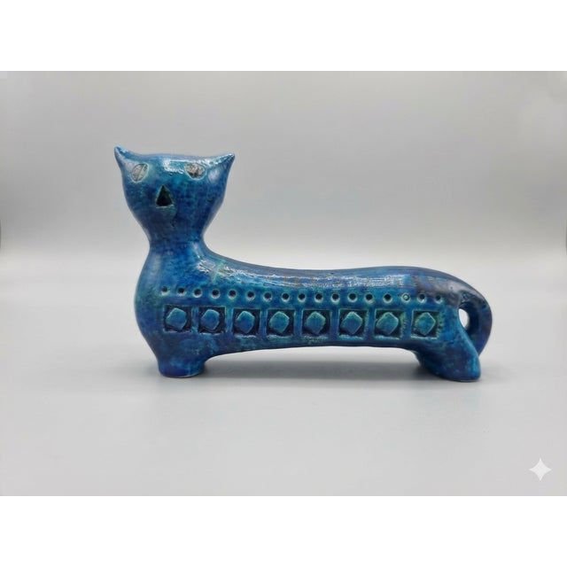 1960s Rimini Blu Cat Figurine by Aldo Londi for Bitossi, 1960s For Sale - Image 5 of 9