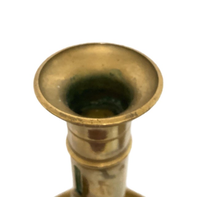 Early 20th Century Pair of Brass "Chamberstick" Candle Holders - Likely Antique For Sale - Image 5 of 7