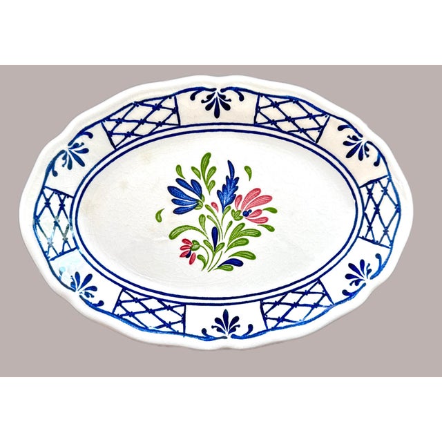 English Mid 20th Century Johnson Brothers Provincial Floral Scalloped Platters - A Pair For Sale - Image 3 of 9