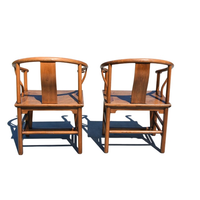 19th Century Chinese Horseshoe Chairs Pair For Sale - Image 11 of 13