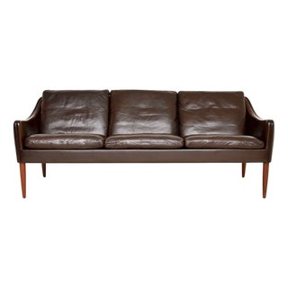 Vintage Danish Leather Model 800 Sofa from Hans Olsen, 1960s For Sale