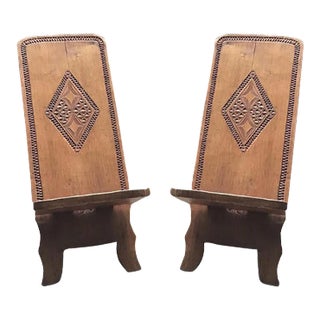 Set of Hand Carved Chair, Cuba, 1960s For Sale