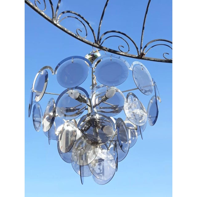 1970s Sputnik Chandelier in Smoked Glass and Chrome, 1980s For Sale - Image 5 of 9