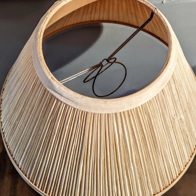 Mid-Century Modern Mid-Century Raffia Pleated Shade For Sale - Image 3 of 5