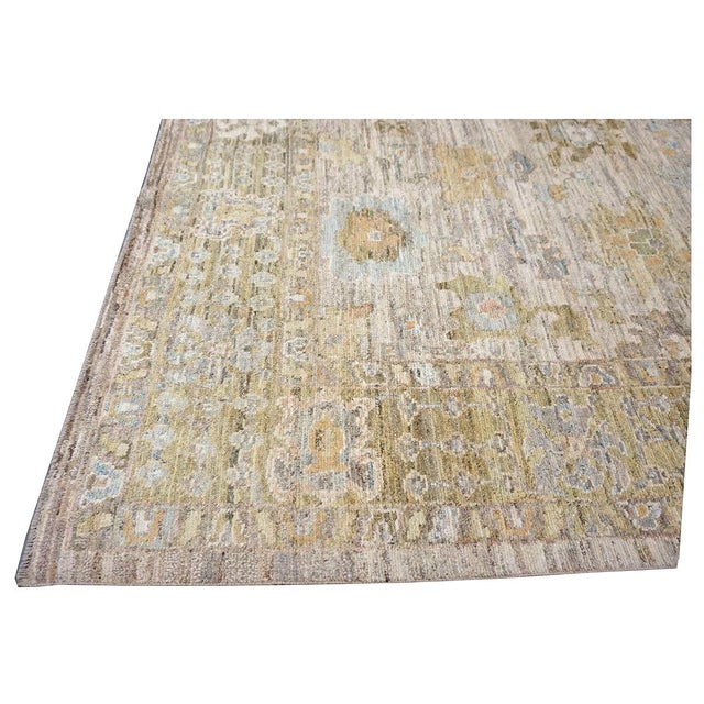 21st Century Turkish Oushak Wool 10x13 Slate & Olive Green Handmade Area Rug #1144096 For Sale - Image 9 of 15
