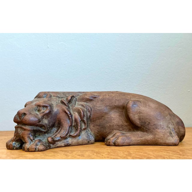 Vintage Hand Carved Lion For Sale - Image 10 of 12
