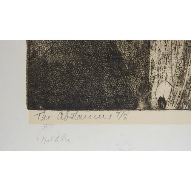 Mid-Century Modern Vintage 1964 Abstract Figural Block Etching by George Turner For Sale - Image 3 of 5