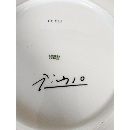 Ceramic Plate with Illustration of Figures by Picasso for Limoges For Sale - Image 7 of 9