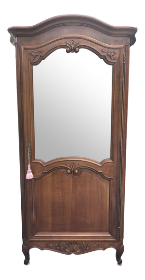 1960s Vintage French Louis XVStyle Carved Cherry Curio