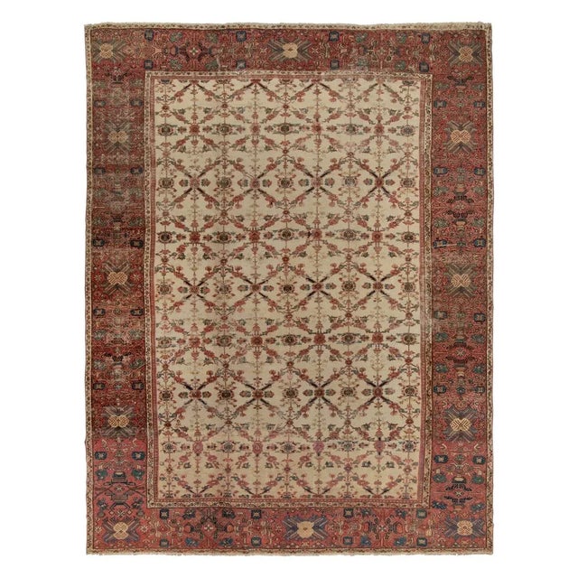 Beige Late 18th Century Antique Persian Sultanabad Rug in Beige and Red Floral Patterns, From Rug & Kilim For Sale - Image 8 of 8