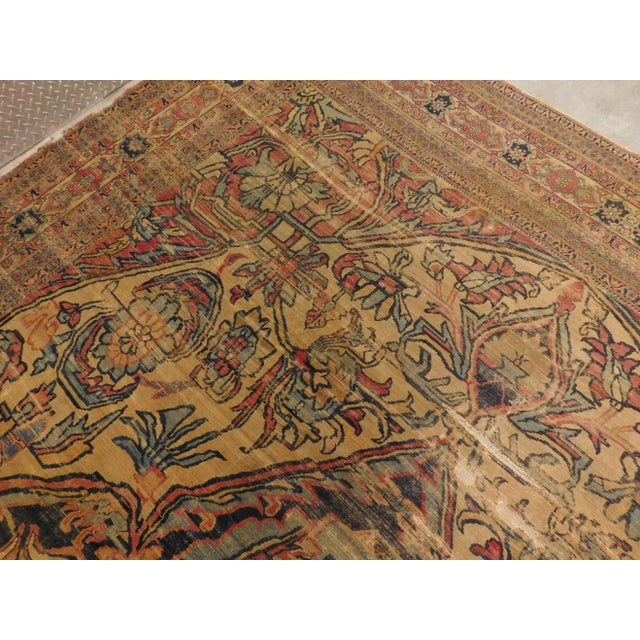 Persian Late 19th Century Antique Persian Kerman Lavar Rug- 10′6″ × 14′10″ For Sale - Image 3 of 13