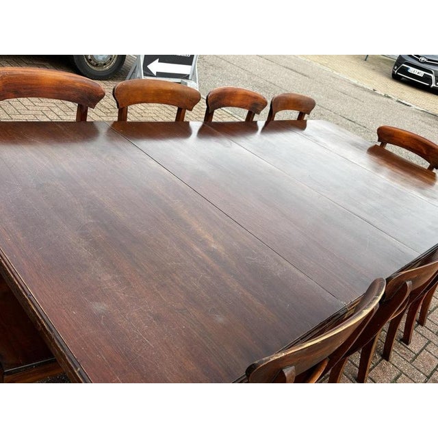 Extending Dining Table & 10 Chairs with 2 Leaves, Set of 11 For Sale - Image 16 of 18