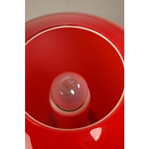 Metal Large Space Age Table Lamp with Glass Shade from Erco For Sale - Image 7 of 13