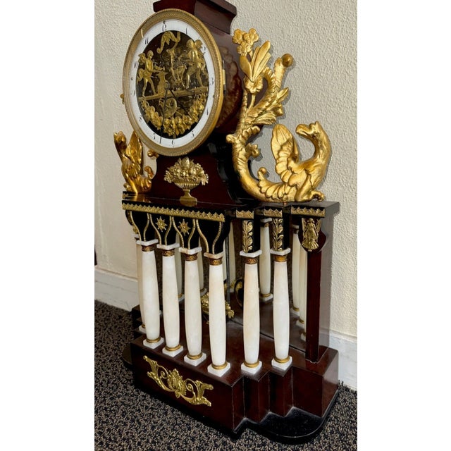 Early 19th Century Austrian Viennese Automaton Portico Mantel Clock With Quarter Strike For Sale - Image 4 of 12