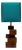 Vintage French Teak Table Lamp, 1970s For Sale