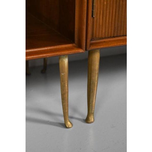 Brown Italian Modular Cabinet, 1960s For Sale - Image 8 of 17
