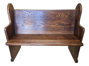 Antique Synagogue Bench Church Pew Solid Oak Neo Gothic Revival Star of David