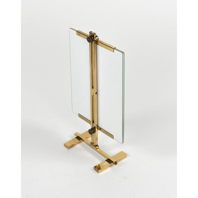 Mid-Century Brass and Glass Picture Frame in the style of Paul Lobel, Italy, 1950s For Sale - Image 11 of 17