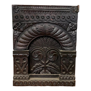 1600s Gothic Hand Carved Oak Wood Cabinet Door Architectural Element