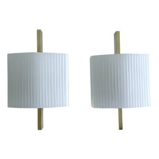 Vintage Space Age Brass Sconces from Hillebrand Lighting, 1960s, Set of 2 For Sale
