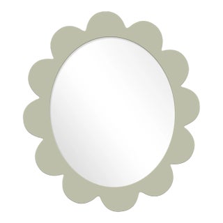 Fleur Home Carnival Iris Oval Mirror in Mizzle, 37x32 For Sale